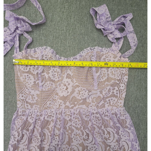 For Love & Lemons Valentina Coquette Lace MilkMaid Dress in Lavender Size M - Picture 8 of 12